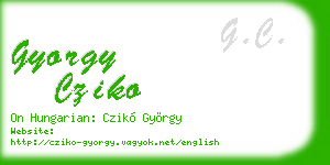gyorgy cziko business card