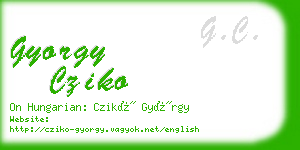 gyorgy cziko business card